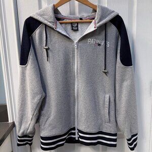 New England Patriots Throwback Lined Full Zip Hoodie Sweatshirt NFL Size Medium